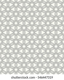 Seamless geometric line pattern in arabian style, ethnic ornament. Endless hexagonal texture for wallpaper, banners, invitations, business cards. Monochrome lace background