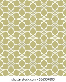 Seamless geometric line pattern in arabian style, ethnic ornament. Endless hexagonal texture for wallpaper, banners, invitations, business cards. Monochrome color graphic lace background