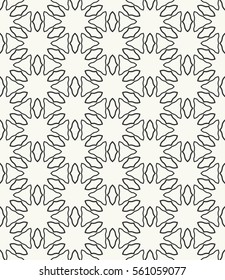 Seamless geometric line pattern in arabian style, ethnic ornament. Endless hexagonal texture for wallpaper, banners, invitations, business cards. Monochrome graphic lace background