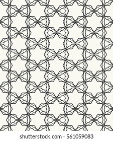 Seamless geometric line pattern in arabian style, ethnic ornament. Endless hexagonal texture for wallpaper, banners, invitations, business cards. Monochrome graphic lace background