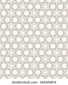 Seamless geometric line pattern in arabian style, ethnic ornament. Endless hexagonal texture for wallpaper, banners, invitations, business cards. Monochrome graphic lace background