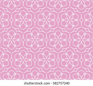 Seamless geometric line pattern in arabian style, ethnic ornament. Endless linear texture for wallpaper, banners, invitations, business cards. Monochrome color lace background