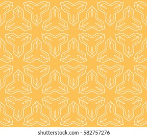 Seamless geometric line pattern in arabian style, ethnic ornament. Endless linear texture for wallpaper, banners, invitations, business cards. Monochrome color lace background