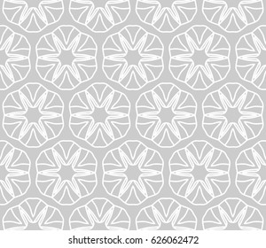 Seamless geometric line pattern in arabian style. Repeating linear texture for wallpaper, packaging, banners, invitations, business cards, fabric print. Monochrome graphic background, lace pattern