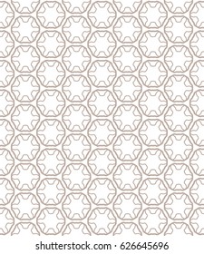 Seamless geometric line pattern in arabian style. Repeating linear texture for wallpaper, packaging, banners, invitations, business cards, fabric print. Monochrome graphic background, lace pattern