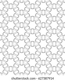 Seamless geometric line pattern in arabian style. Repeating linear texture for wallpaper, packaging, banners, invitations, business cards, fabric print. Monochrome graphic background, lace pattern