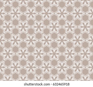 Seamless geometric line pattern in arabian style. Repeating linear texture for wallpaper, packaging, banners, invitations, business cards, fabric print. Monochrome graphic background, lace pattern
