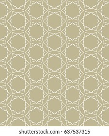 Seamless geometric line pattern in arabian style. Repeating linear texture for wallpaper, packaging, banners, invitations, business cards, fabric print. Monochrome graphic background, lace pattern