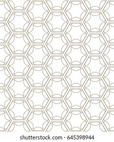Seamless geometric line pattern in arabian style. Repeating linear texture for wallpaper, packaging, banners, invitations, business cards, fabric print. Monochrome graphic background, lace pattern