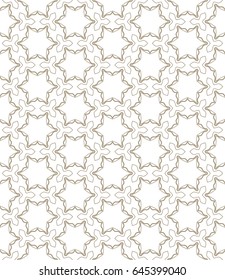 Seamless geometric line pattern in arabian style. Repeating linear texture for wallpaper, packaging, banners, invitations, business cards, fabric print. Monochrome graphic background, lace pattern