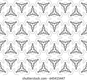 Seamless geometric line pattern in arabian style. Repeating linear texture for wallpaper, packaging, banners, invitations, business cards, fabric print. Monochrome graphic background, lace pattern
