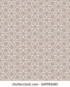 Seamless geometric line pattern in arabian style. Repeating linear texture for wallpaper, packaging, banners, invitations, business cards, fabric print. Monochrome graphic background, lace pattern