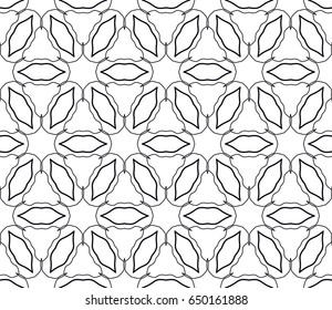 Seamless geometric line pattern in arabian style. Repeating linear texture for wallpaper, packaging, banners, invitations, business cards, fabric print. Monochrome graphic background, lace pattern