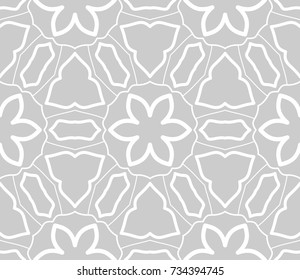 Seamless geometric line pattern in arabian style. Repeating linear texture for wallpaper, packaging, banner, invitation, business card, fabric print. Monochrome graphic background, lace pattern