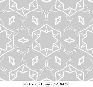 Seamless geometric line pattern in arabian style. Repeating linear texture for wallpaper, packaging, banner, invitation, business card, fabric print. Monochrome graphic background, lace pattern