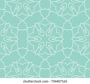 Seamless geometric line pattern in arabian style. Repeating linear texture for wallpaper, packaging, banner, invitation, business card, fabric print. Monochrome graphic background, lace pattern
