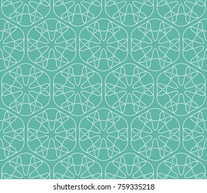 Seamless geometric line pattern in arabian style. Repeating linear texture for wallpaper, packaging, banner, invitation, business card, fabric print.Monochrome graphic background, lace pattern