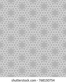 Seamless geometric line pattern in arabian style. Repeating linear texture for wallpaper, packaging, banner, invitation, business card, fabric print.Monochrome graphic background, lace pattern