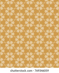 Seamless geometric line pattern in arabian style. Repeating linear texture for wallpaper, packaging, banner, invitation, business card, fabric print.Monochrome graphic background, lace pattern