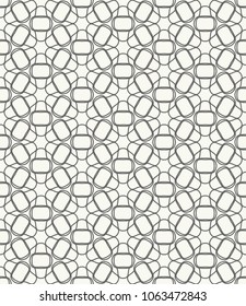 Seamless geometric line pattern in arabic style. Repeating linear texture for wallpaper, packaging, banner, invitation, business card, fabric print. Black and white graphic background, lace pattern