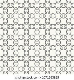 Seamless geometric line pattern in arabic style. Repeating linear texture for wallpaper, packaging, banner, invitation, business card, fabric print. Black and white graphic background, lace pattern