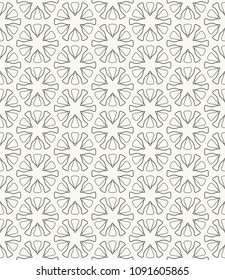 Seamless geometric line pattern in arabic style. Repeating linear texture for wallpaper, packaging, banner, invitation, business card, fabric print. Black and white graphic background, lace pattern