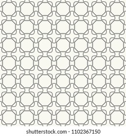 Seamless geometric line pattern in arabic style. Repeating linear texture for wallpaper, packaging, banner, invitation, business card, fabric print. Black and white graphic background, lace pattern