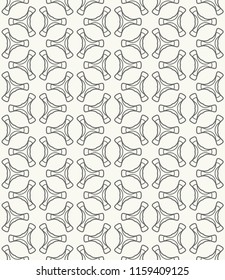 Seamless geometric line pattern in arabic style. Repeating linear texture for wallpaper, packaging, banner, invitation, business card, fabric print. Black and white graphic background, lace pattern