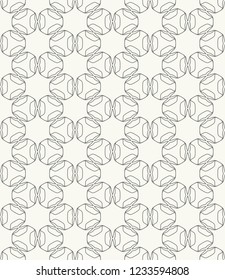 Seamless geometric line pattern in arabic style. Repeating linear texture for wallpaper, packaging, banner, invitation, business card, fabric print. Black and white graphic background, lace pattern