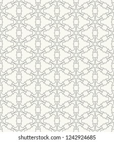 Seamless geometric line pattern in arabic style. Repeating linear texture for wallpaper, packaging, banner, invitation, business card, fabric print. Black and white graphic background, lace pattern