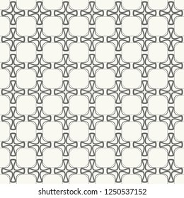 Seamless geometric line pattern in arabic style. Repeating linear texture for wallpaper, packaging, banner, invitation, business card, fabric print. Black and white graphic background, lace pattern