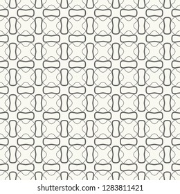 Seamless geometric line pattern in arabic style. Repeating linear texture for wallpaper, packaging, banner, invitation, business card, fabric print. Black and white graphic background, lace pattern