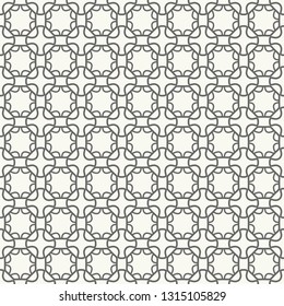 Seamless geometric line pattern in arabic style. Repeating linear texture for wallpaper, packaging, banner, invitation, business card, fabric print. Black and white graphic background, lace pattern