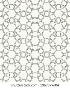 Seamless geometric line pattern in arabic style. Repeating linear texture for wallpaper, packaging, banner, invitation, business card, fabric print. Black and white graphic background, lace pattern