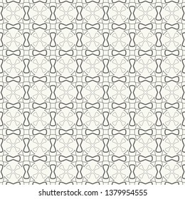 Seamless geometric line pattern in arabic style. Repeating linear texture for wallpaper, packaging, banner, invitation, business card, fabric print. Black and white graphic background, lace pattern