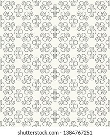 Seamless geometric line pattern in arabic style. Repeating linear texture for wallpaper, packaging, banner, invitation, business card, fabric print. Black and white graphic background, lace pattern