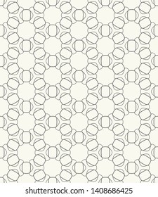 Seamless geometric line pattern in arabic style. Repeating linear texture for wallpaper, packaging, banner, invitation, business card, fabric print. Black and white graphic background, lace pattern