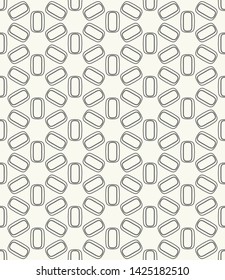 Seamless geometric line pattern in arabic style. Repeating linear texture for wallpaper, packaging, banner, invitation, business card, fabric print. Black and white graphic background, lace pattern