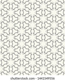 Seamless geometric line pattern in arabic style. Repeating linear texture for wallpaper, packaging, banner, invitation, business card, fabric print. Black and white graphic background, lace pattern