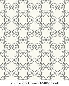 Seamless geometric line pattern in arabic style. Repeating linear texture for wallpaper, packaging, banner, invitation, business card, fabric print. Black and white graphic background, lace pattern