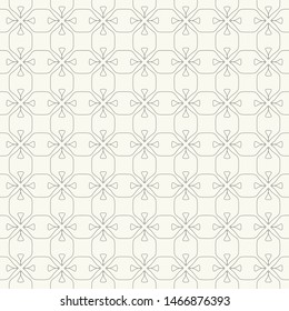 Seamless geometric line pattern in arabic style. Repeating linear texture for wallpaper, packaging, banner, invitation, business card, fabric print. Black and white graphic background, lace pattern