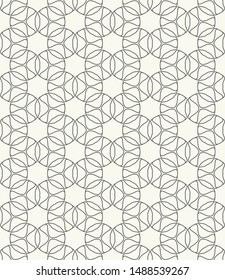 Seamless geometric line pattern in arabic style. Repeating linear texture for wallpaper, packaging, banner, invitation, business card, fabric print. Black and white graphic background, lace pattern