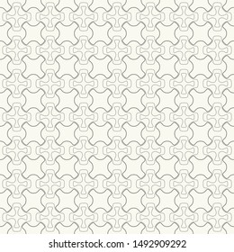Seamless geometric line pattern in arabic style. Repeating linear texture for wallpaper, packaging, banner, invitation, business card, fabric print. Black and white graphic background, lace pattern