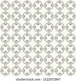 Seamless geometric line pattern in arabic style. Repeating linear texture for wallpaper, packaging, banner, invitation, business card, fabric print. Black and white graphic background, lace pattern