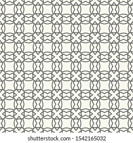 Seamless geometric line pattern in arabic style. Repeating linear texture for wallpaper, packaging, banner, invitation, business card, fabric print. Black and white graphic background, lace pattern