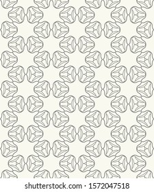 Seamless geometric line pattern in arabic style. Repeating linear texture for wallpaper, packaging, banner, invitation, business card, fabric print. Black and white graphic background, lace pattern