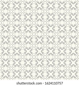 Seamless geometric line pattern in arabic style. Repeating linear texture for wallpaper, packaging, banner, invitation, business card, fabric print. Black and white graphic background, lace pattern