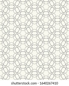 Seamless geometric line pattern in arabic style. Repeating linear texture for wallpaper, packaging, banner, invitation, business card, fabric print. Black and white graphic background, lace pattern