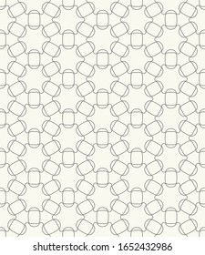 Seamless geometric line pattern in arabic style. Repeating linear texture for wallpaper, packaging, banner, invitation, business card, fabric print. Black and white graphic background, lace pattern