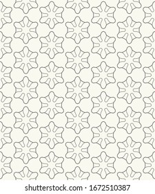 Patrón de líneas geométricas sin problemas en estilo árabe. Textura lineal repetitiva para papel pintado, embalaje, banner, invitación, tarjeta de visita, impresión de tela. Fondo gráfico en blanco y negro, patrón de encaje